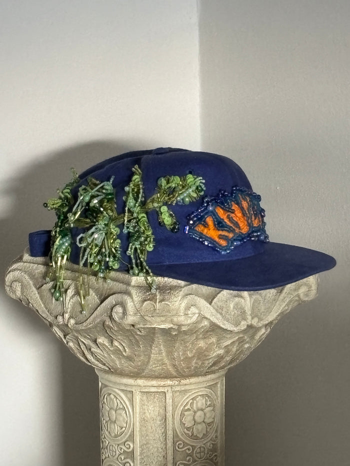 Hommefound Reworked Knicks Beaded Snapback — Hand-Beaded Botanical Crown — SEC. 07 / 05