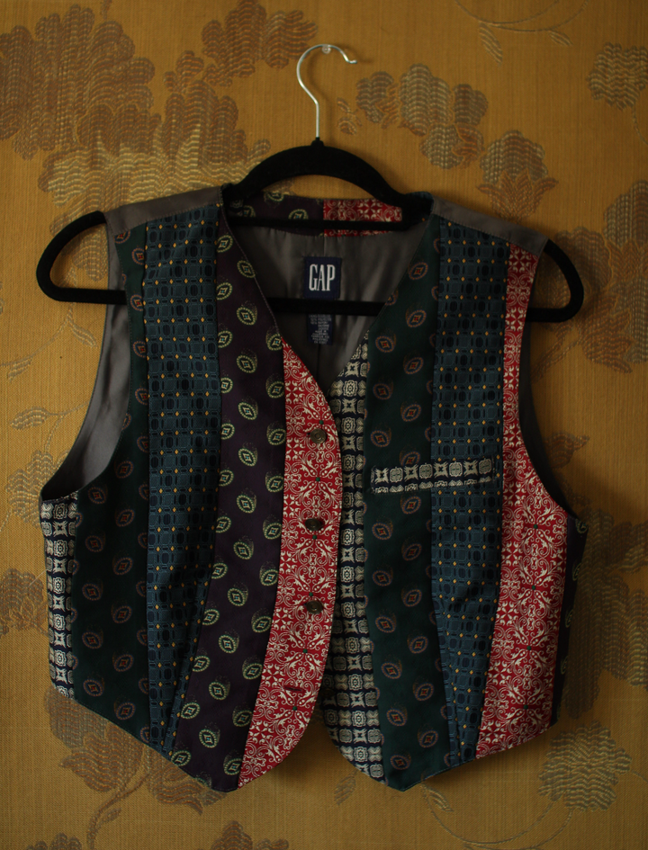 Vintage GAP Patchwork Silk Tie Vest