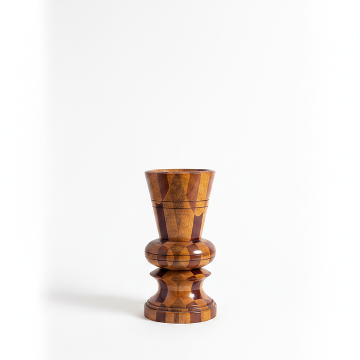 Vintage Segmented Wood Turned Vase